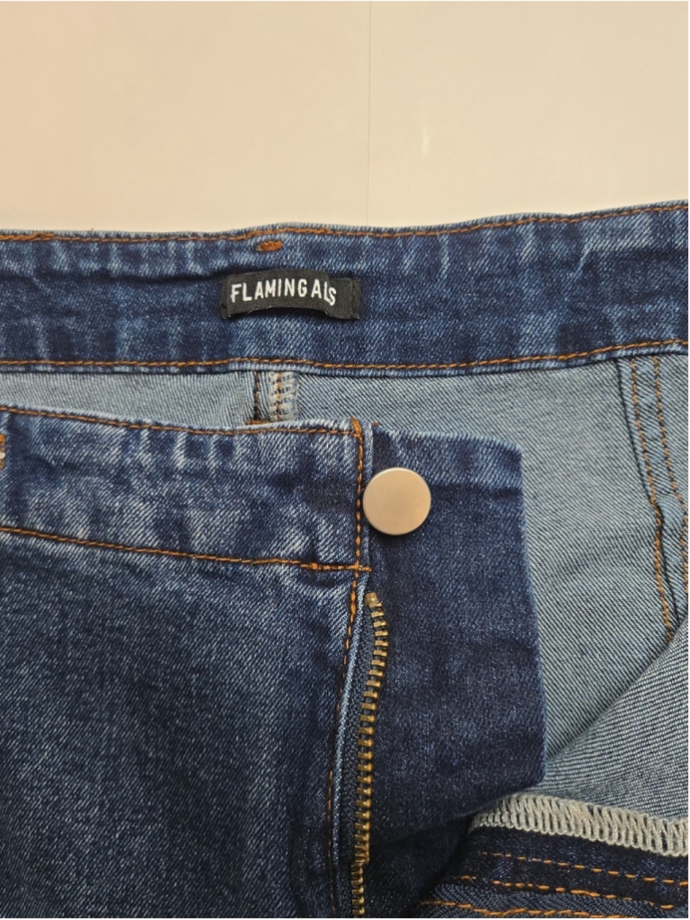 Flamingals 2XL Wide Leg Patch Pocket Crop Jeans High Rise Plus Dark Wash - Picture 3 of 8